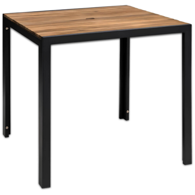 Horeca-Bartafel-Vierkant-Staal-Acaciahout-80x80-cm