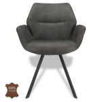 Horeca-Armstoel-Perla-Vintage-Leer-Kunstleer-Antraciet-V