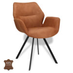 Horeca-Armstoel-Perla-Vintage-Leer-Kunstleer-Camel