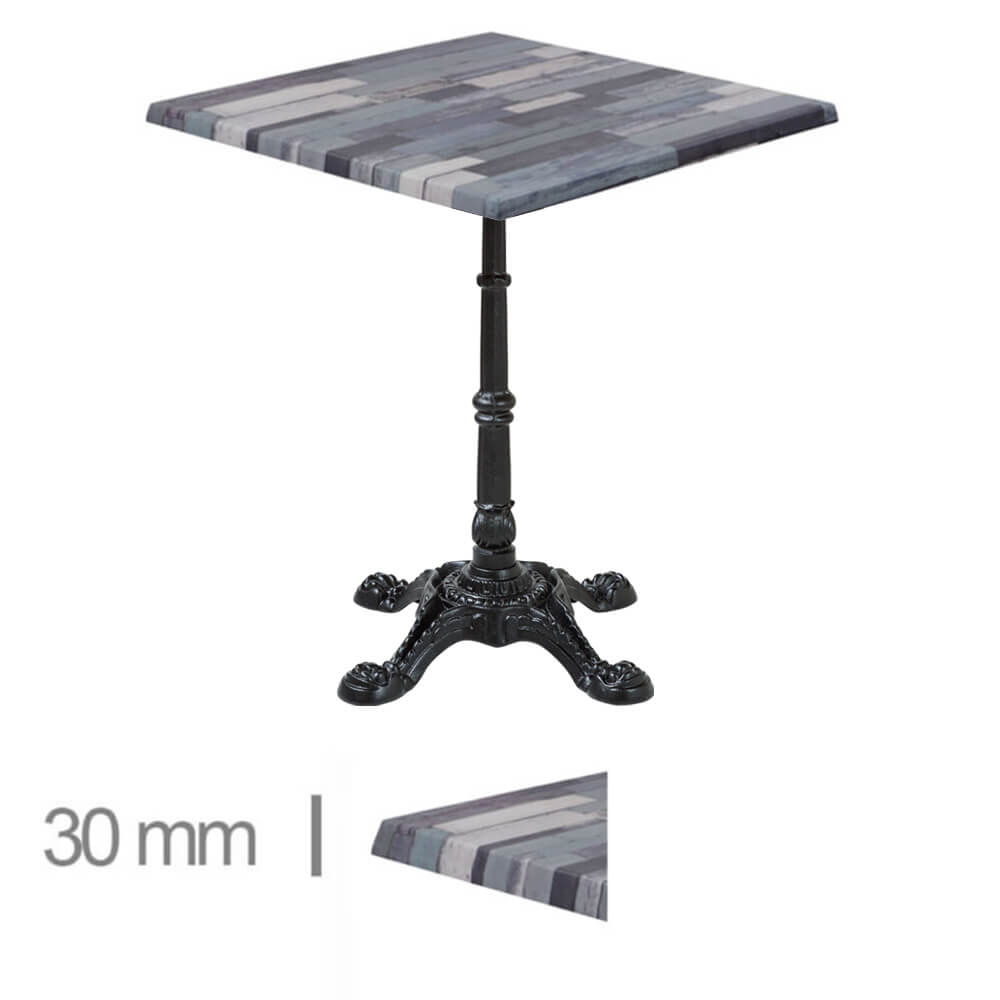 Horeca-Terras-Tafel-Werzalit-Blanchas-Blauw-70x70-Cm-30mm-Gietijzer