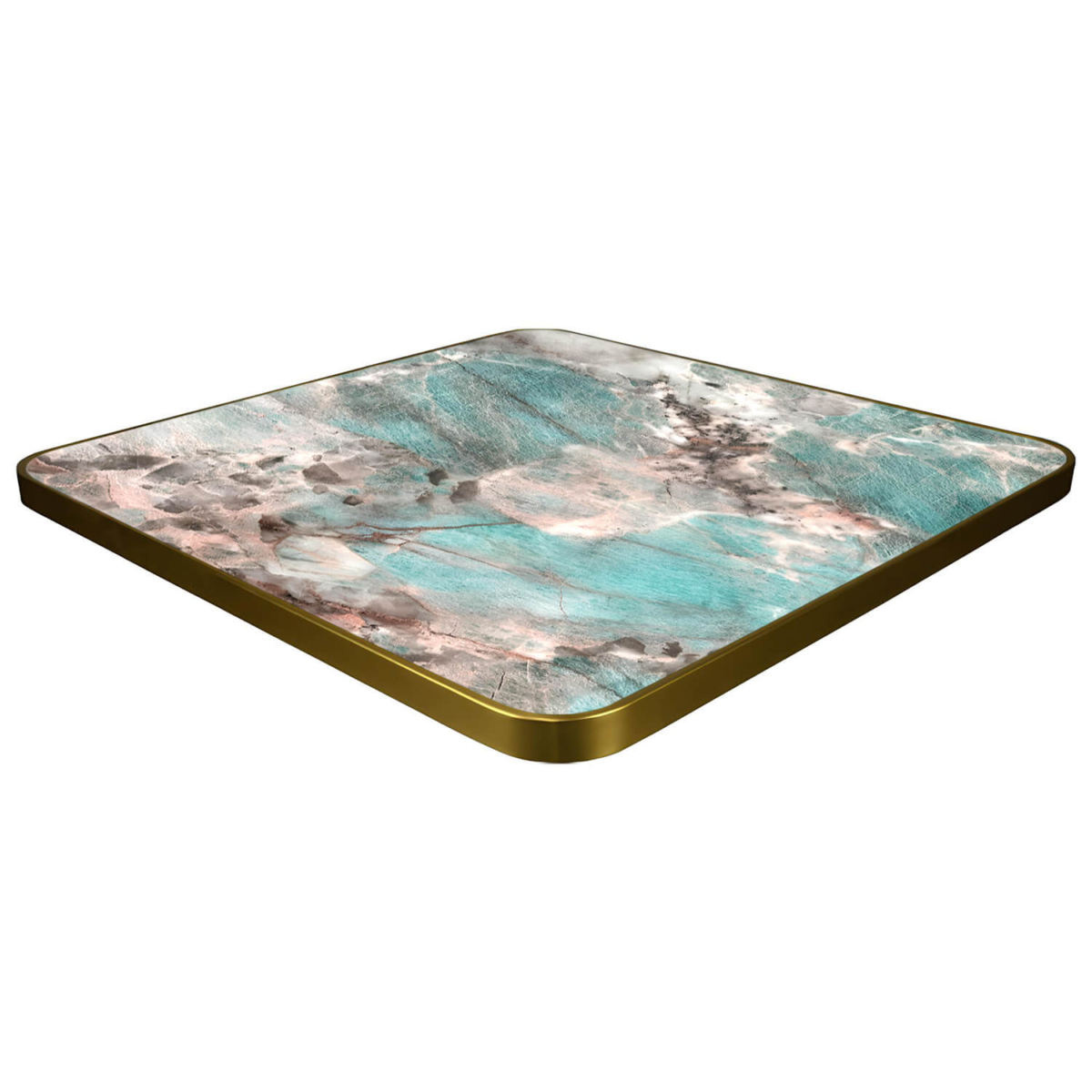 Horeca Statafel Met Onderstel - FAUX MARMER GROEN - 70×70 - Hoogte 111 cm - Afbeelding 4
