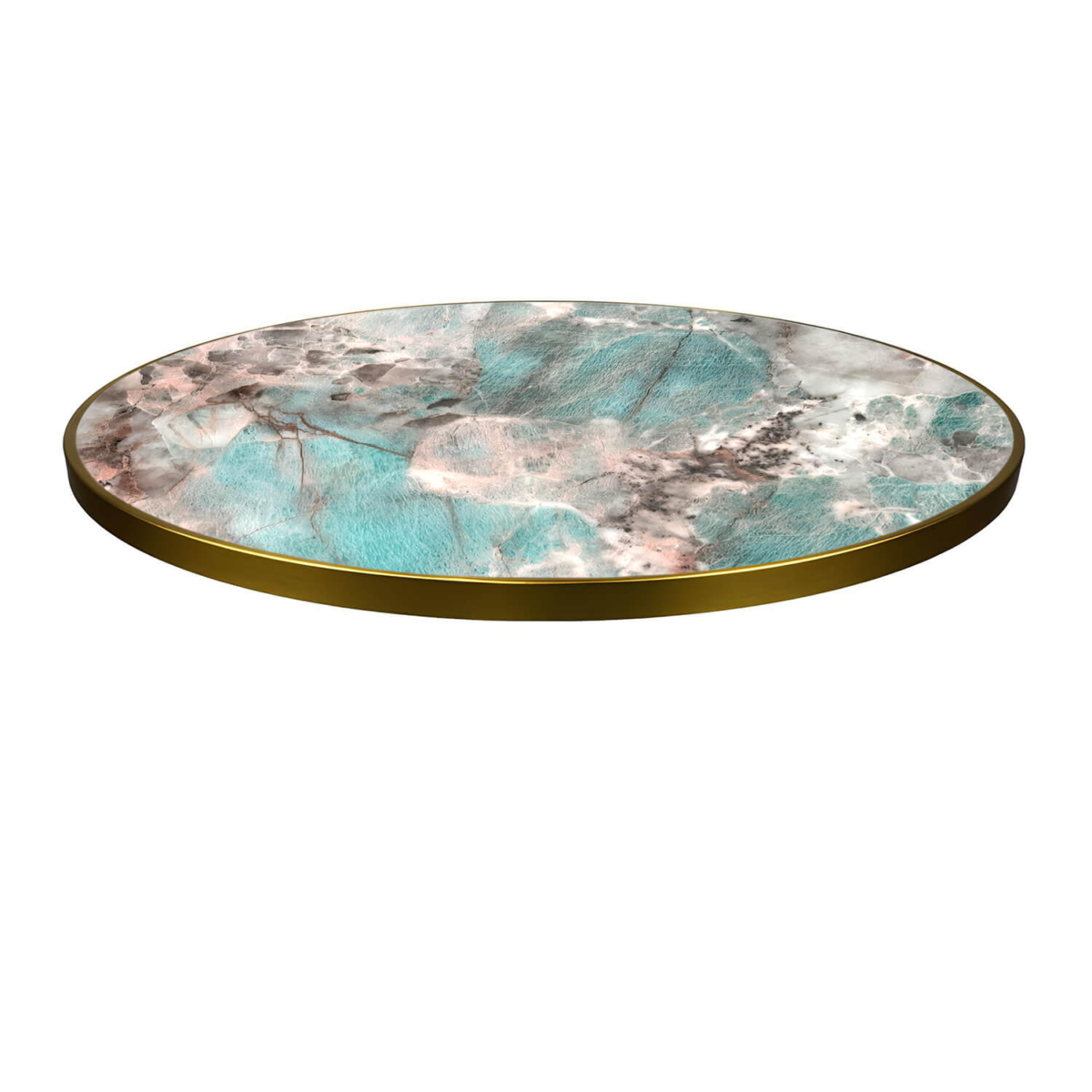 Horeca Ronde Tafel Met Onderstel - FAUX MARMER GROEN - Ø70 cm - Afbeelding 3