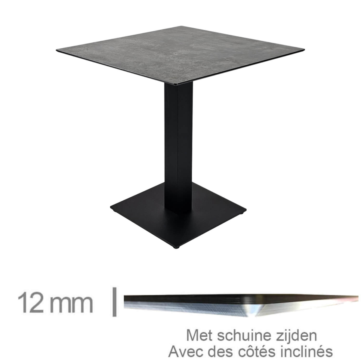 Horeca-Tafel-Compact-Fossil-69x69-Cm-Met-Onderstel Horeca-Tafel-Compact-Fossil-69x69-Cm-Met-Onderstel