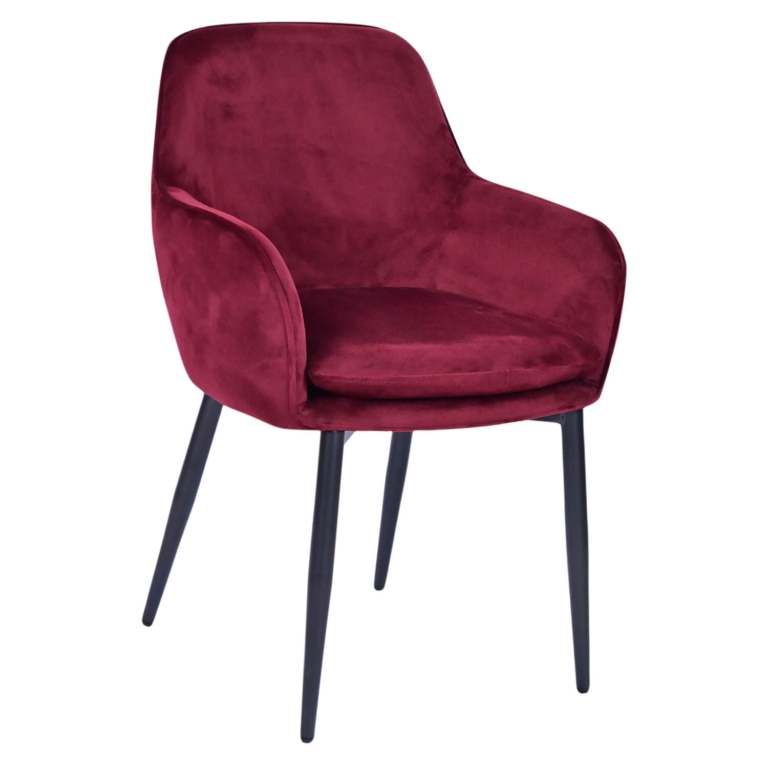 Horeca-Armstoel-Velvet-Fluweel-Malmo-Bordeaux