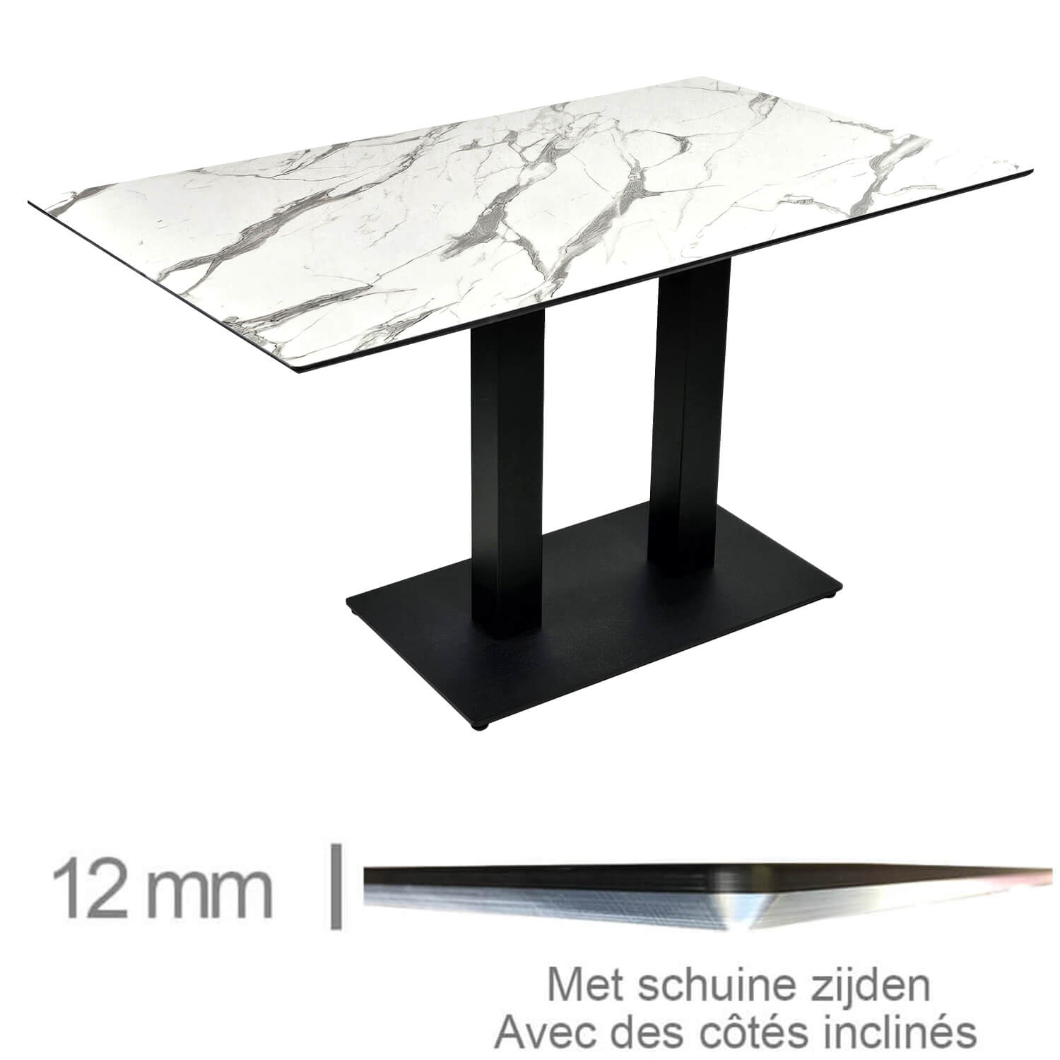 Horeca-Tafel-Compact-Day-Light-Glanzend-69x120-Cm-Met-Onderstel Horeca-Tafel-Compact-Day-Light-Glanzend-69x120-Cm-Met-Onderstel