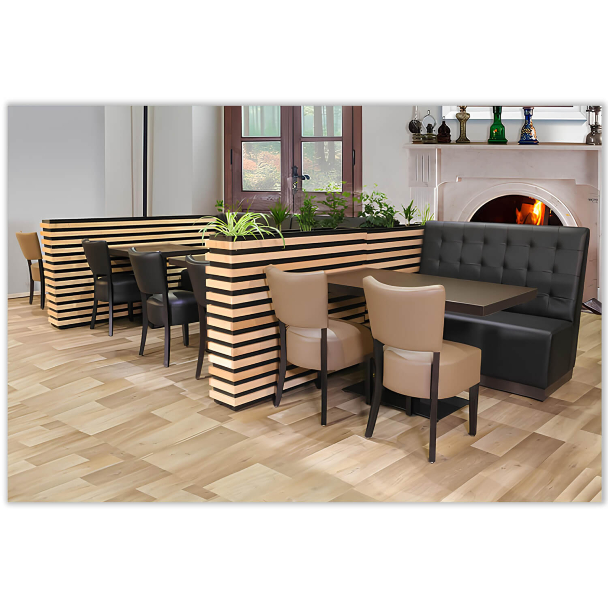 Horeca-Eetbank-Luna-120-cm-Kunstleer-Zwart-Model-8