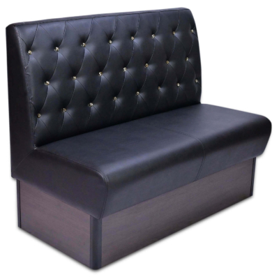 Horeca-Eetbank-Safran-Kunstleer-Capiton-Met-Geel-Kristal-Knopen