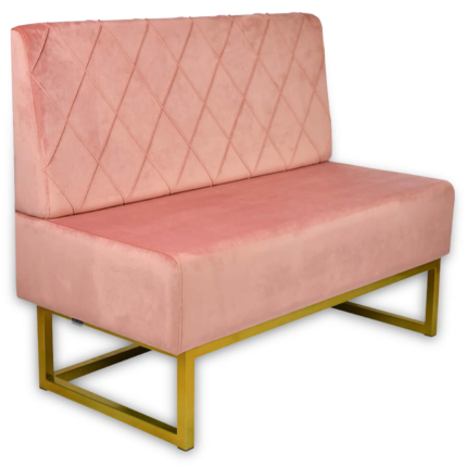 Horeca-Eetbank-Troje-Velvet-Fluweel-Roze