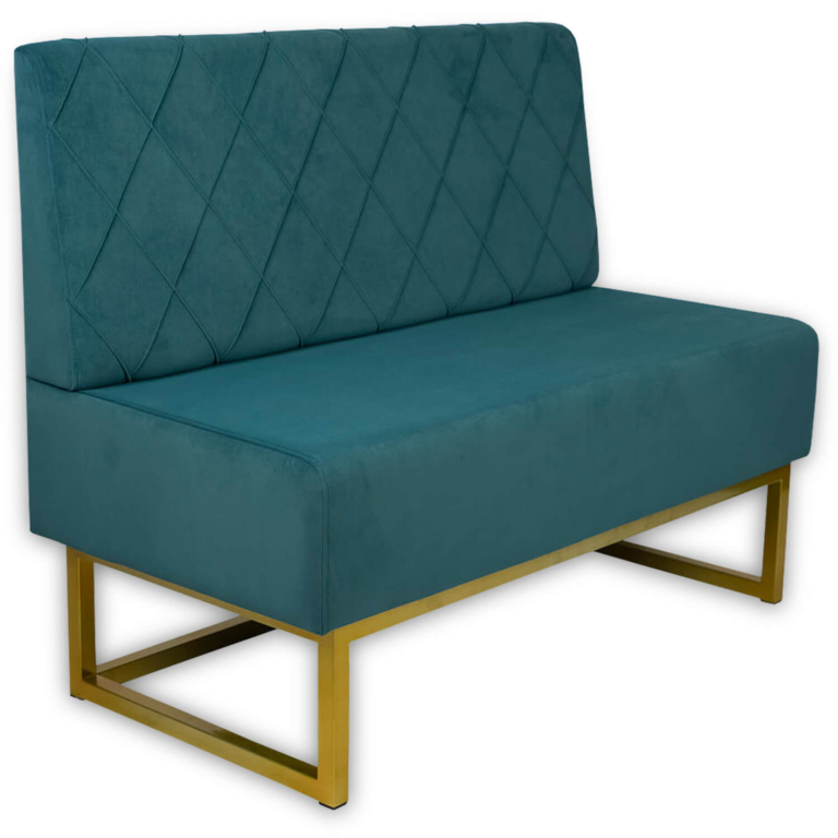 Horeca-Eetbank-Troje-Velvet-Fluweel-Turquoise