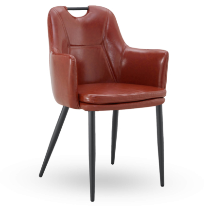 Horeca Armstoel - VICTORIA - Bruin Kunstleer