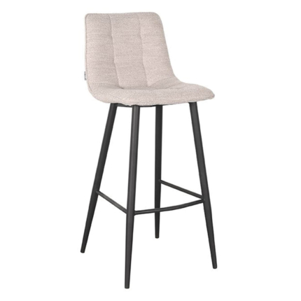 Chaise de Bar en Métal Pour Restaurant - JADI - Vintage Bouclé Naturel