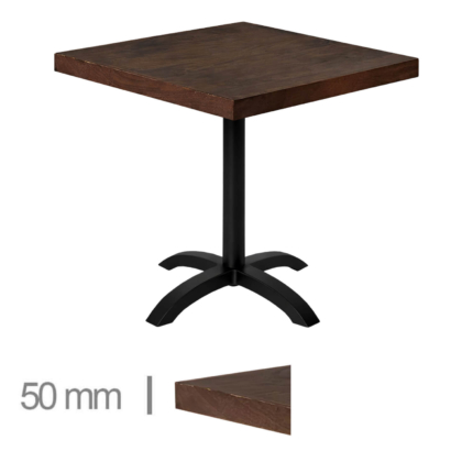 Horeca Mangohout Tafel Met Klaponderstel - 70x70 cm