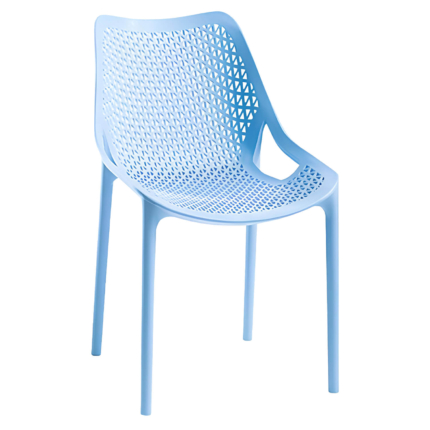 Terrasstoel AERO - Armleuning - Stapelbaar - Blauw Kunststof