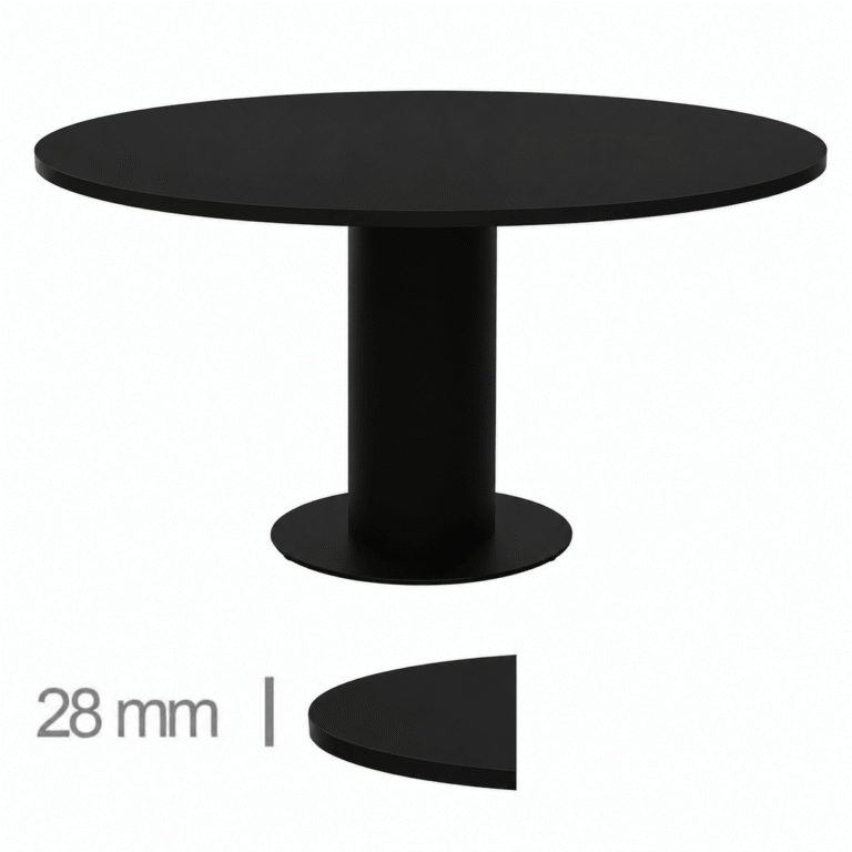 Horeca-Ronde-Tafel-Met-Onderstel-MADRID-Zwart-Ø110-cm