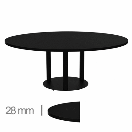 Table de Restaurant Ronde Avec Pied - MADRID NOIR - Ø120 cm